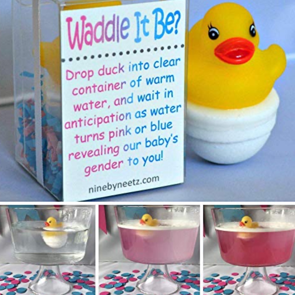 “Waddle it be” gender reveal duck
